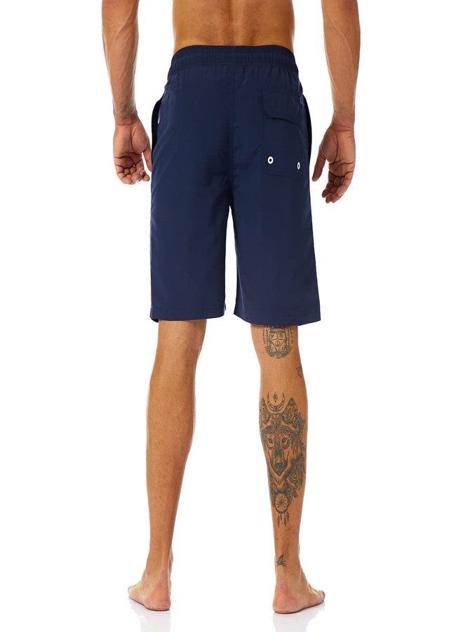 KAILUA SURF شورت سباحة رجالي من كايلوا سيرف - شورت سباحة طويل وسريع الجفاف مع بطانة شبكية - طول الدرزة الداخلية 9 بوصات - أزرق داكن - Image 2